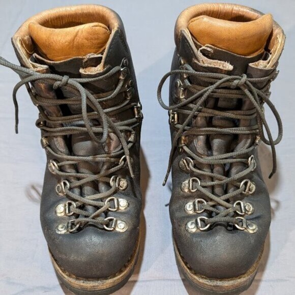 Awesome SCARPA Guide Hiking Boot 71777 Made Italy Black/Brown Leather Vibram - Picture 1 of 9